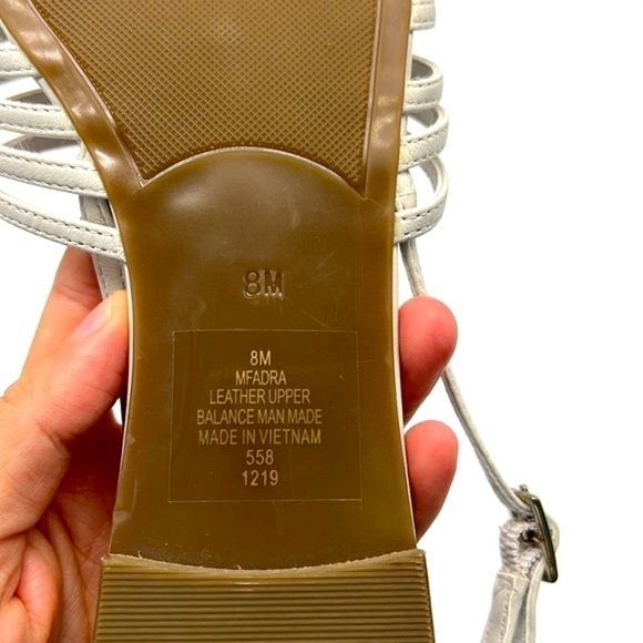 Marc Fisher - Abra  Leather Fisherman White / Gray Closed Toe Flats Size 8 - Picture 14 of 14